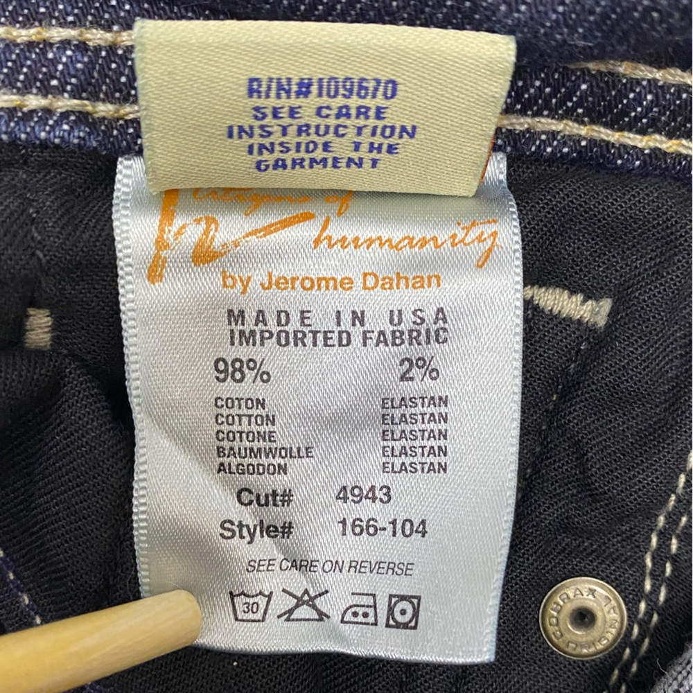 Citizens of Humanity Electric Guitar Grommet Stretch Bootcut Flare Jeans 25 x 33 - Picture 10 of 16